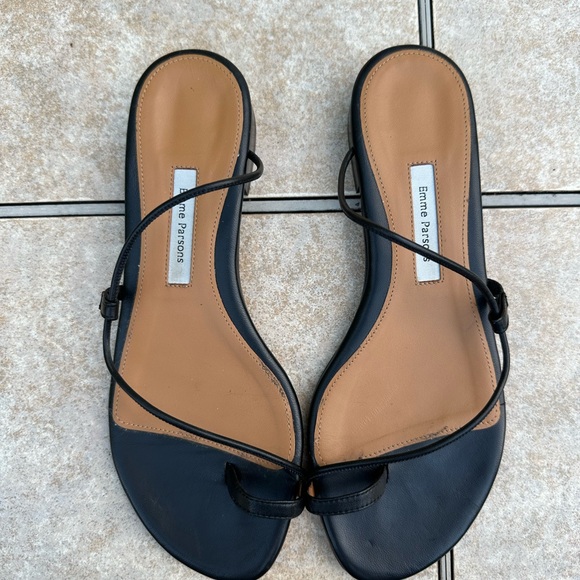 EMME PARSONS BLACK SUSAN SLIDE SANDALS - Picture 5 of 15